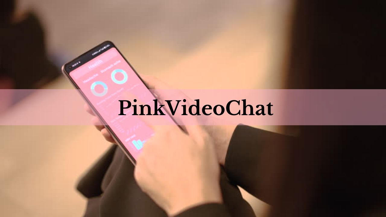 PinkVideoChat video call interface on a smartphone.